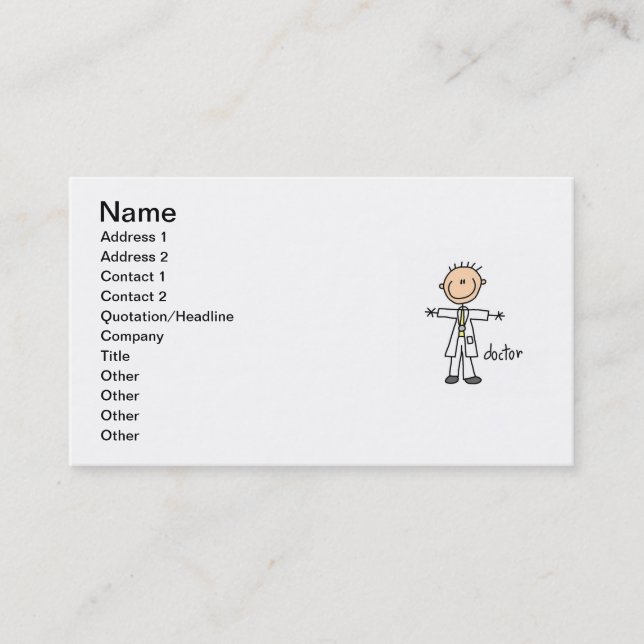 Doctor Stick Figure Business Card (Front)