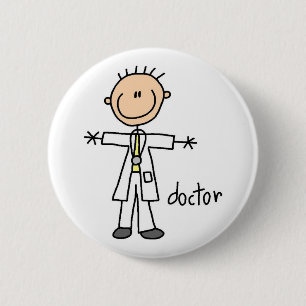 Doctor Stick Figure Button