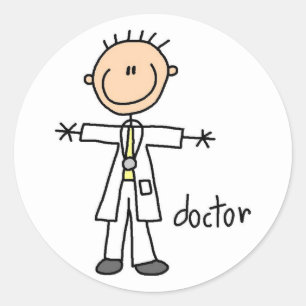 Doctor Stick Figure Sticker