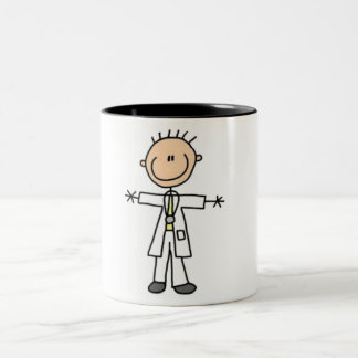 Doctor Stick Figure Two-Tone Coffee Mug