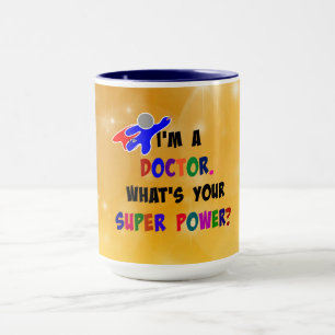 Doctor Superhero, colourful custom design Mug