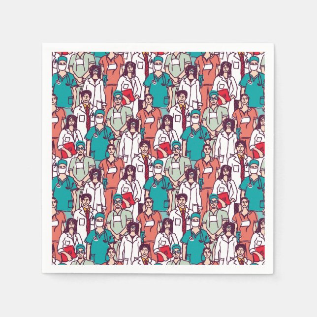 Doctor & Surgeon Pattern Napkin (Front)