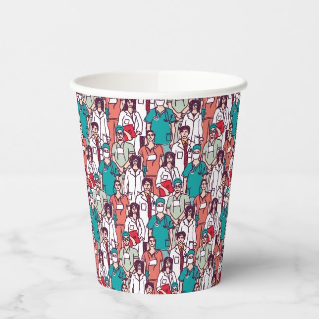 Doctor & Surgeon Pattern Paper Cups (Left)