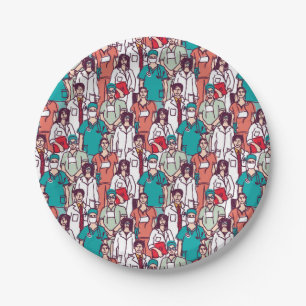 Doctor & Surgeon Pattern Paper Plate