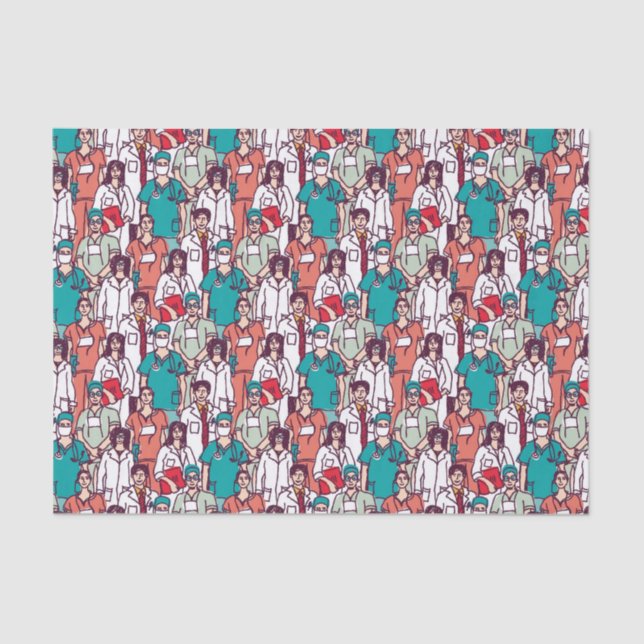 Doctor & Surgeon Pattern Tissue Paper (Front)