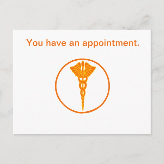 Doctor Symbol Customer Appointment Postcard (Front)