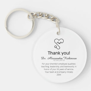 Doctor Thank you appreciation gift Acrylic Award Key Ring
