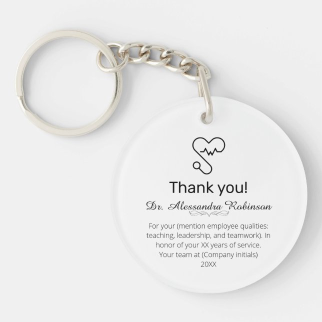 Doctor Thank you appreciation gift Acrylic Award Key Ring (Front)