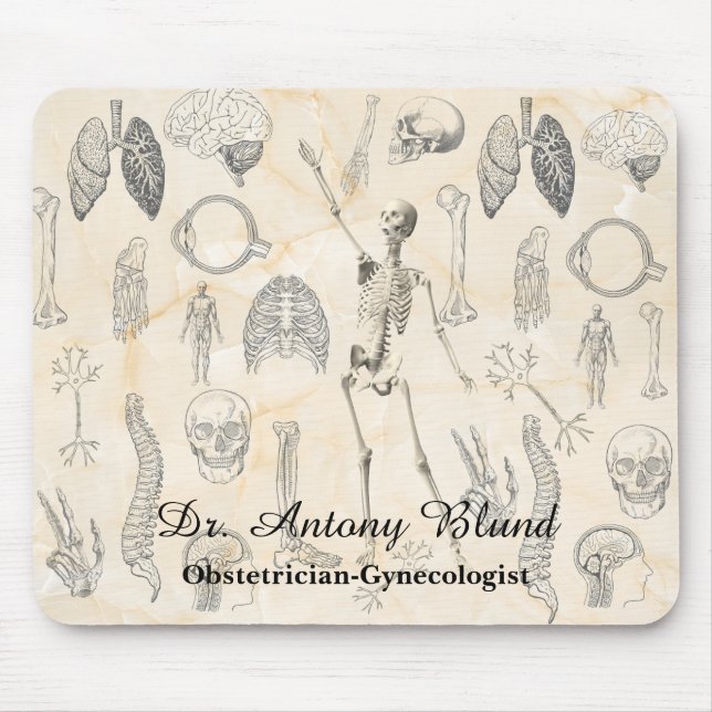 Doctor Vintage Human Anatomy Mouse Pad (Front)
