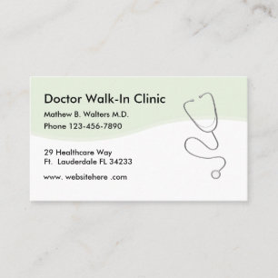 Doctor Walk In Clinic Business Cards
