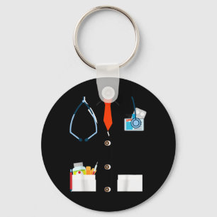 Doctor White Lab Coat Funny Halloween Costume for Key Ring