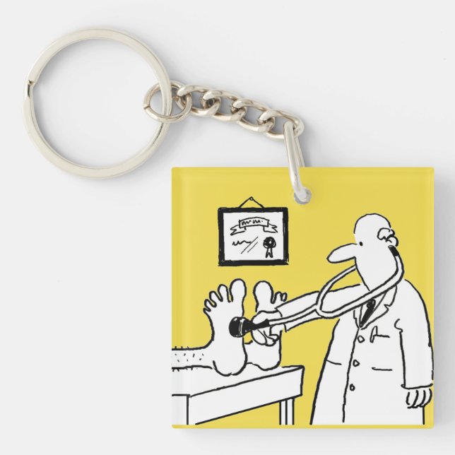 Doctor with Stethoscope Checking Feet Key Ring (Front)
