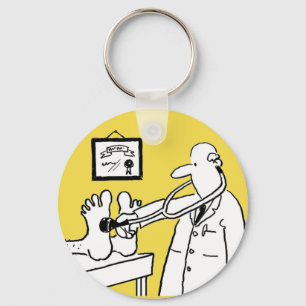 Doctor with Stethoscope Checking Feet Key Ring