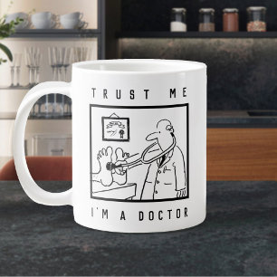 Doctor with Stethoscope Checking Feet Large Coffee Mug