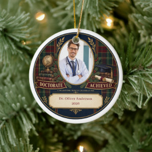 Doctorate Achievement Photo Personalised PhD Ceramic Ornament