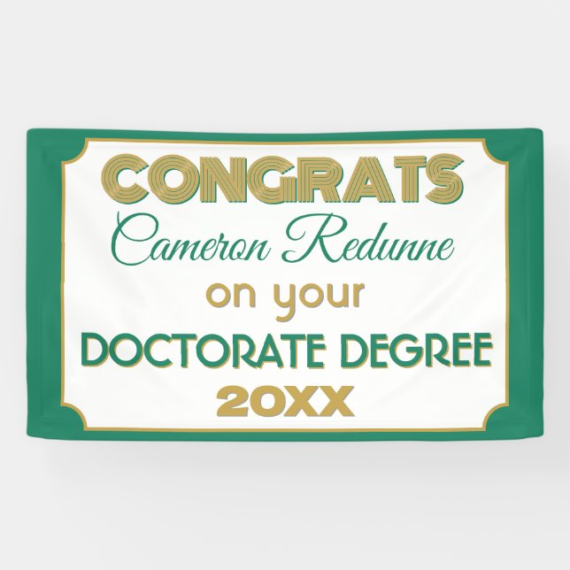Doctorate Degree Congrats! Personalized banner (Horizontal)