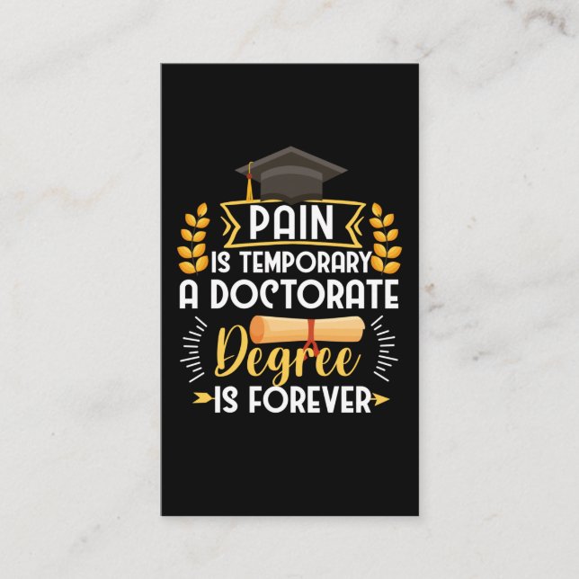 Doctorate Dissertation Defense PhD Graduation Business Card (Front)
