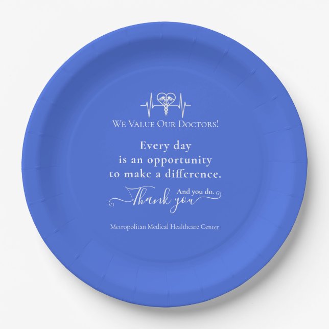 Doctors Appreciation Week Healthcare Symbol Bulk P Paper Plate (Front)