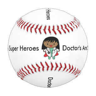 Doctors Are Super Heroes Female Black Personalise  Baseball