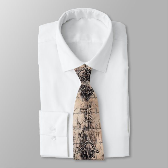 Doctors Art Anatomy by Leonardo da Vinci Tie (Tied)