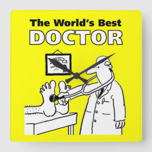 Doctor's Bedside Manner Not Quite Right Square Wall Clock