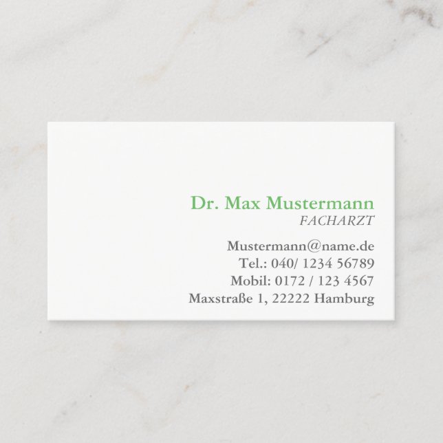 Doctor's Business Card (Front)