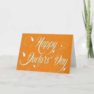 Doctors' Day Card - Swirly Text - Orange