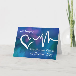 Doctors’ Day Heartfelt Thanks Blue Purple Card