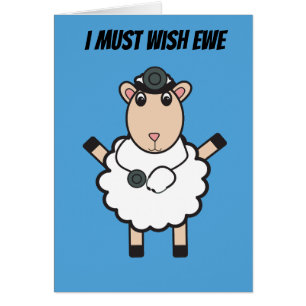 Doctors Day Sheep Wish Ewe Funny Pun Personalise