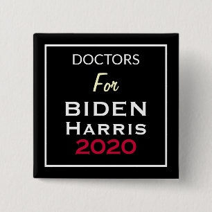 DOCTORS For BIDEN HARRIS Black Red White Square 15 Cm Square Badge