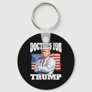 Doctors For Trump American Flag Trump Lab Coat Key Ring