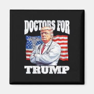 Doctors For Trump American Flag Trump Lab Coat Magnet