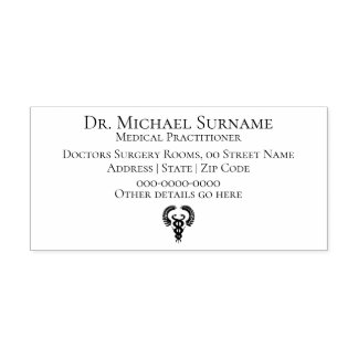 Doctors Healthcare Professionals DIY caduceus Self-inking Stamp