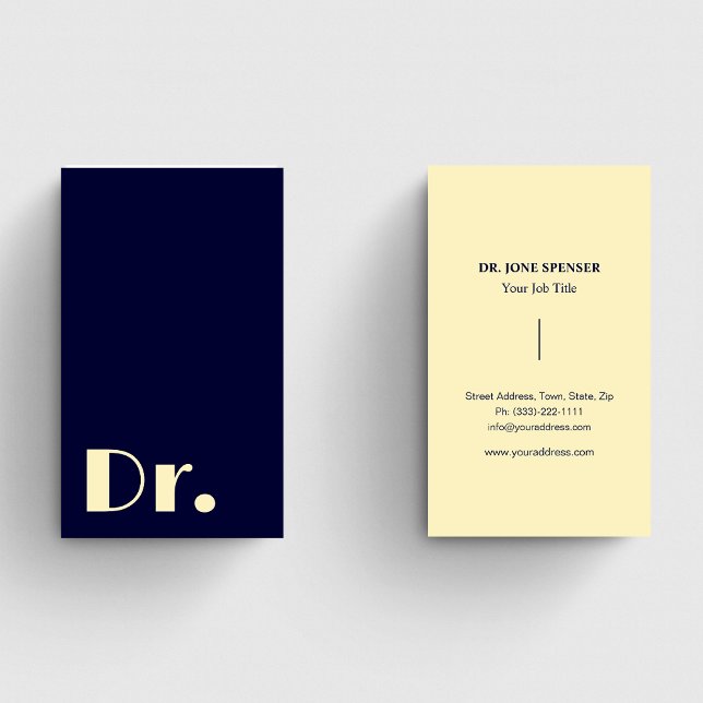 Doctors Medical Healthcare Professional Dark Blue  Business Card (Creator Uploaded)