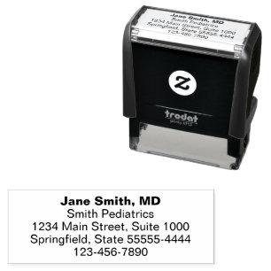 Doctor's Name Bold Medical Practice Return Address Self-inking Stamp