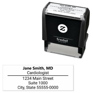 Doctor's Name Specialty Job Title Return Address Self-inking Stamp