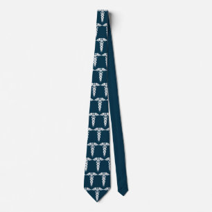 Doctors Navy Blue Medical Caduceus Mens Tie