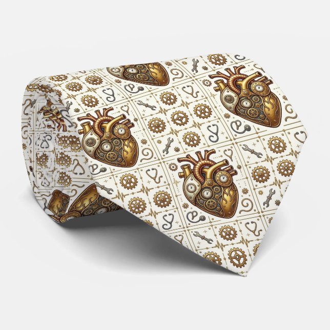Doctor's Neck Tie | Cardiologist Office Tie (Rolled)