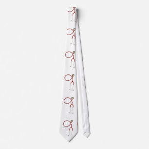 Doctors Necktie with Stethoscope in White