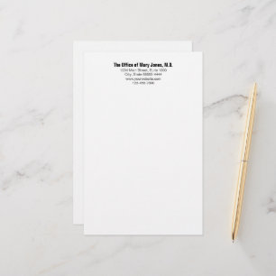 Doctor's Office Black and White Phone and Address Stationery