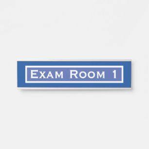 Doctor's Office Dentist Exam Room Door Sign Blue