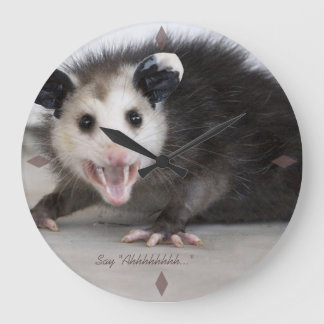doctors office funny opossum photo wall clock