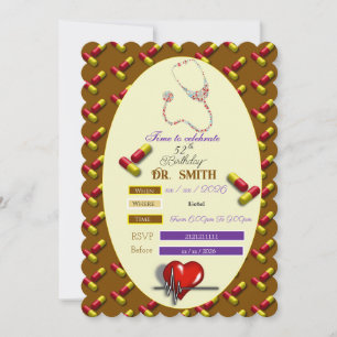 Doctor's stylish birthday invitation
