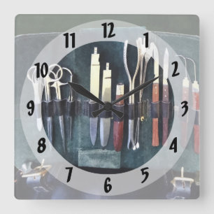 Doctors - Surgical Instruments Circa Civil War': Square Wall Clock