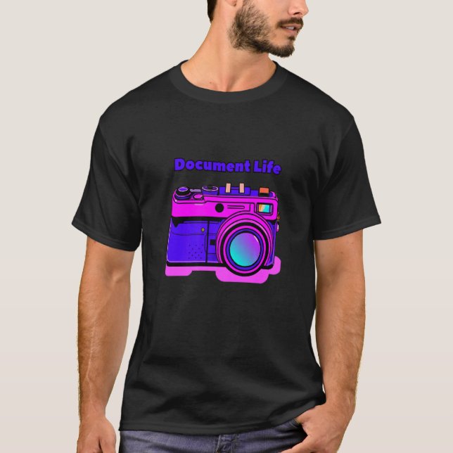 Document Life Camera Photography Retro Vintage T-Shirt (Front)