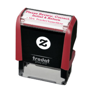 Document Review & Educator Name Rubber Stamp