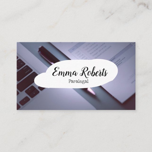 Documents Pink Law Lawyer Paralegal Business Card (Front)