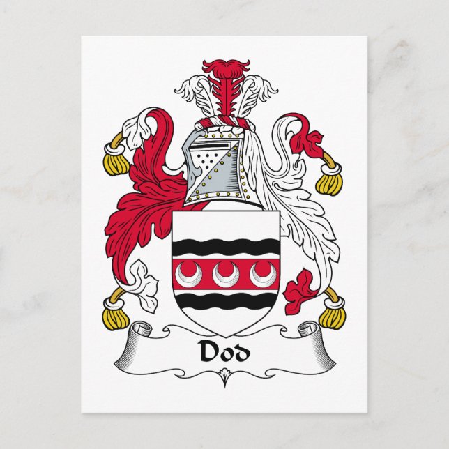 Dod Family Crest Postcard (Front)