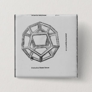 Dodecahedron, from 'De Divina Proportione' 15 Cm Square Badge