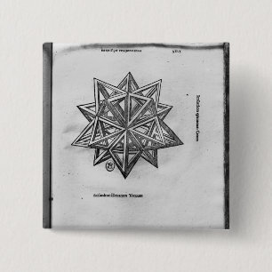 Dodecahedron, from 'De Divina Proportione' 15 Cm Square Badge
